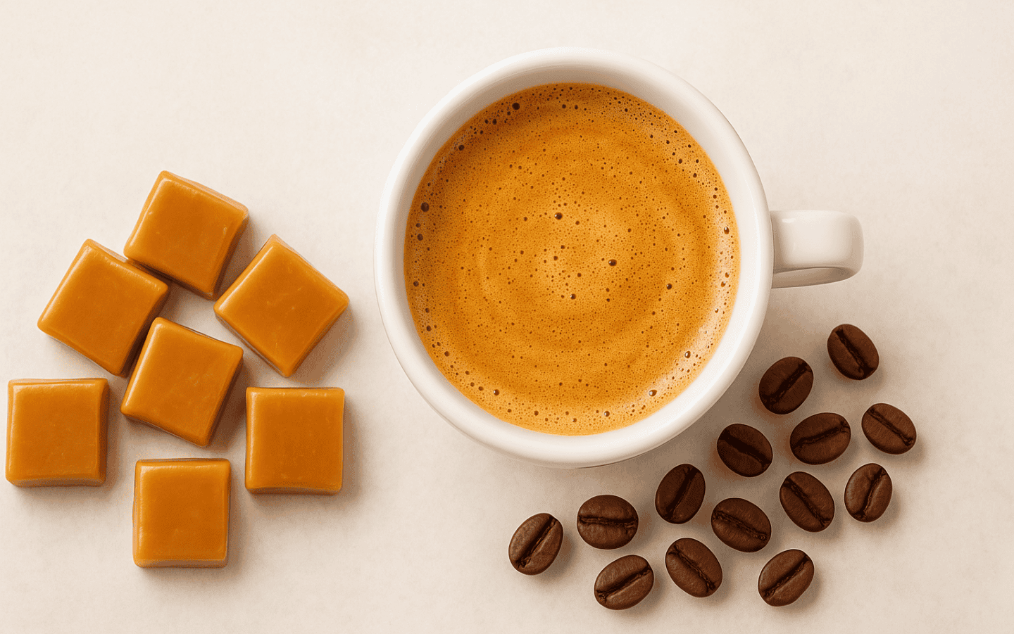 Quais cafés têm notas sensoriais de caramelo?